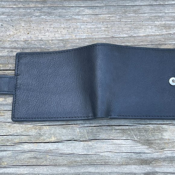 Handmade Genuine Leather Black Wallet Card Holder Purse Bi Fold Purse - Picture 4 of 13